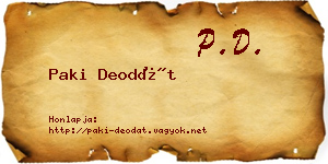 Paki Deodát névjegykártya